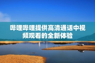 哔哩哔哩提供高清通话中视频观看的全新体验