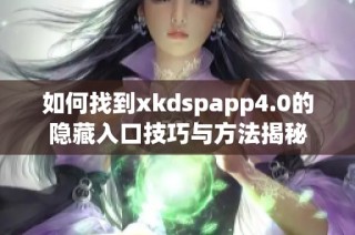 如何找到xkdspapp4.0的隐藏入口技巧与方法揭秘