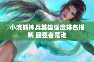 小浣熊神兵英雄强度排名揭晓 最强者是谁