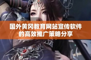国外黄冈教育网站宣传软件的高效推广策略分享