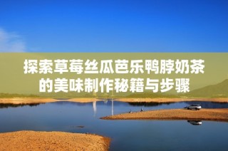 探索草莓丝瓜芭乐鸭脖奶茶的美味制作秘籍与步骤