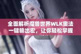 全面解析魔兽世界WLK奥法一键输出宏，让你轻松掌握魔法技巧