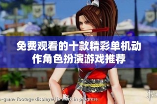 免费观看的十款精彩单机动作角色扮演游戏推荐