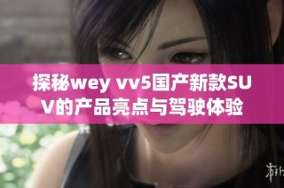 探秘wey vv5国产新款SUV的产品亮点与驾驶体验