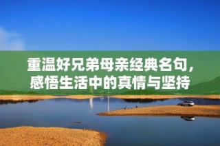 重温好兄弟母亲经典名句，感悟生活中的真情与坚持