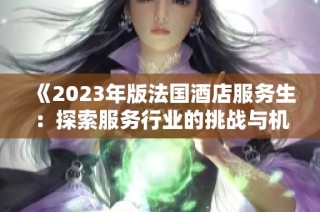 《2023年版法国酒店服务生：探索服务行业的挑战与机遇》