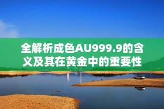 全解析成色AU999.9的含义及其在黄金中的重要性