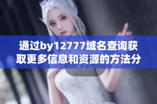 通过by12777域名查询获取更多信息和资源的方法分享