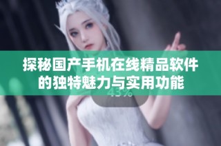 探秘国产手机在线精品软件的独特魅力与实用功能
