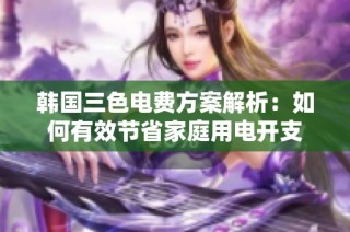 韩国三色电费方案解析：如何有效节省家庭用电开支