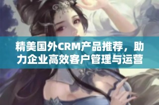 精美国外CRM产品推荐，助力企业高效客户管理与运营优化