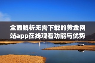 全面解析无需下载的黄金网站app在线观看功能与优势