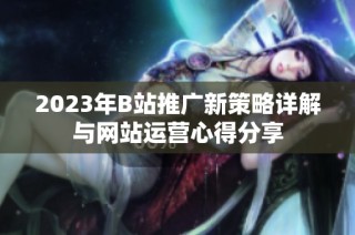 2023年B站推广新策略详解与网站运营心得分享