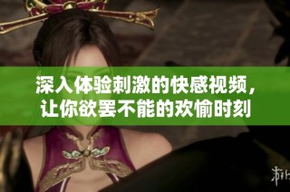 深入体验刺激的快感视频，让你欲罢不能的欢愉时刻