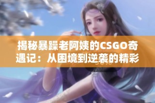 揭秘暴躁老阿姨的CSGO奇遇记：从困境到逆袭的精彩故事