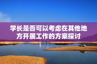 学长是否可以考虑在其他地方开展工作的方案探讨