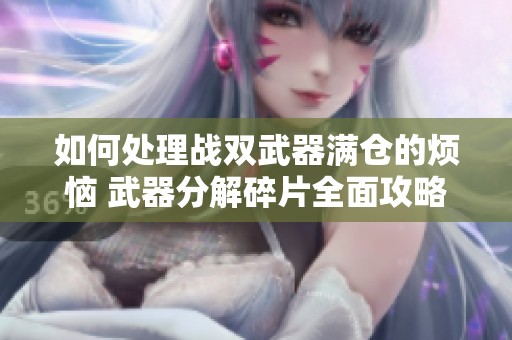 如何处理战双武器满仓的烦恼 武器分解碎片全面攻略