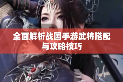 全面解析战国手游武将搭配与攻略技巧