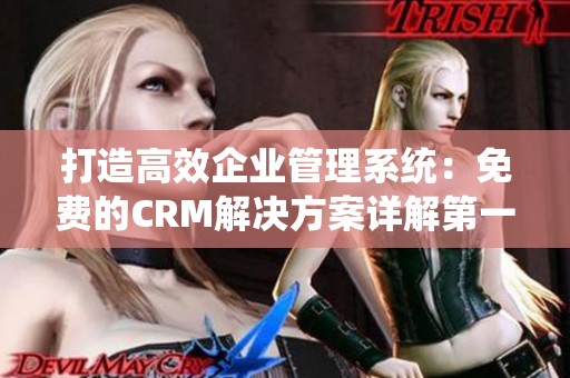 打造高效企业管理系统：免费的CRM解决方案详解第一集
