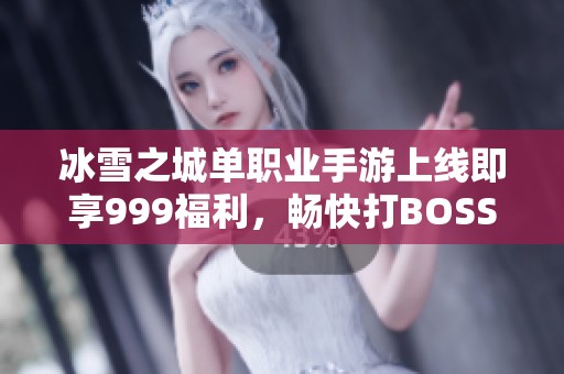 冰雪之城单职业手游上线即享999福利，畅快打BOSS体验无极限