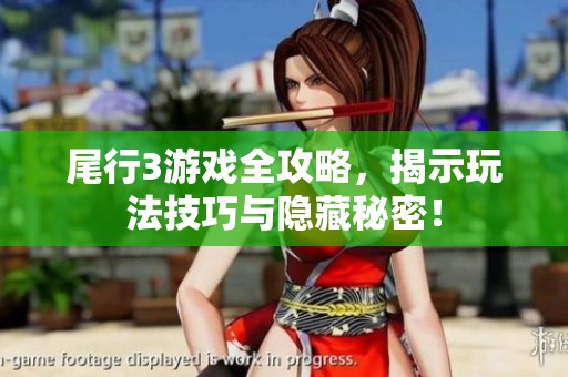 尾行3游戏全攻略，揭示玩法技巧与隐藏秘密！