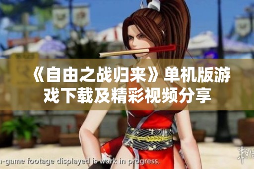 《自由之战归来》单机版游戏下载及精彩视频分享