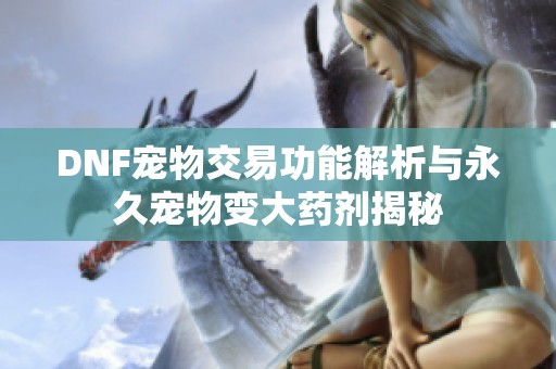 DNF宠物交易功能解析与永久宠物变大药剂揭秘