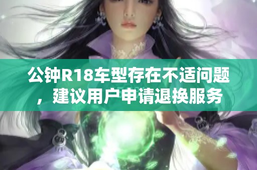 公钟R18车型存在不适问题，建议用户申请退换服务