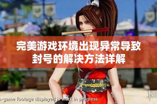 完美游戏环境出现异常导致封号的解决方法详解