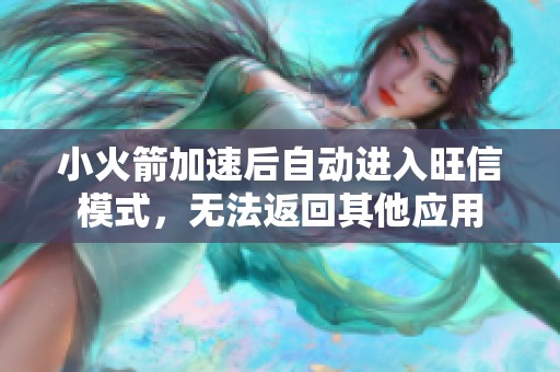 小火箭加速后自动进入旺信模式，无法返回其他应用