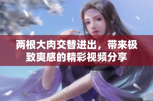 两根大肉交替进出，带来极致爽感的精彩视频分享