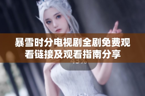 暴雪时分电视剧全剧免费观看链接及观看指南分享