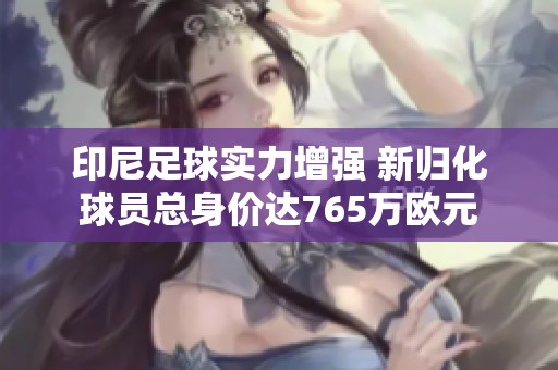 印尼足球实力增强 新归化球员总身价达765万欧元