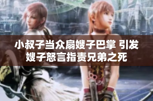 小叔子当众扇嫂子巴掌 引发嫂子怒言指责兄弟之死