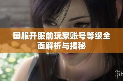 国服开服前玩家账号等级全面解析与揭秘