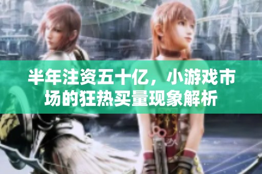 半年注资五十亿，小游戏市场的狂热买量现象解析