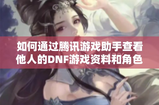 如何通过腾讯游戏助手查看他人的DNF游戏资料和角色信息