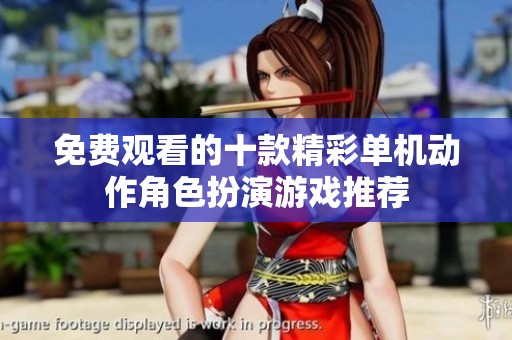 免费观看的十款精彩单机动作角色扮演游戏推荐