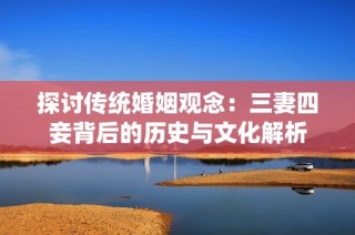 探讨传统婚姻观念：三妻四妾背后的历史与文化解析