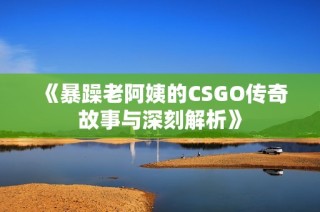 《暴躁老阿姨的CSGO传奇故事与深刻解析》