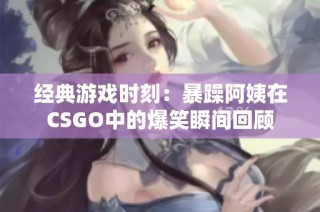 经典游戏时刻：暴躁阿姨在CSGO中的爆笑瞬间回顾