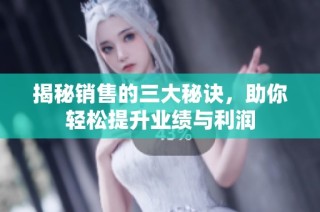 揭秘销售的三大秘诀，助你轻松提升业绩与利润