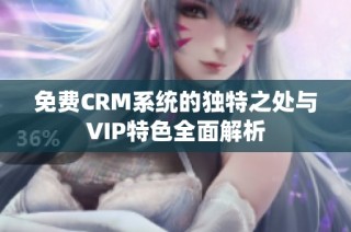 免费CRM系统的独特之处与VIP特色全面解析