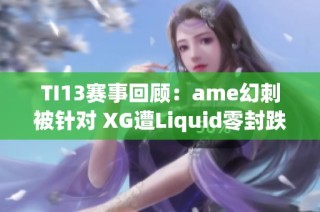 TI13赛事回顾：ame幻刺被针对 XG遭Liquid零封跌入败者组