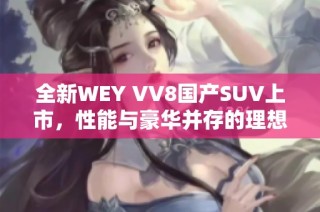 全新WEY VV8国产SUV上市，性能与豪华并存的理想之选
