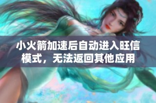 小火箭加速后自动进入旺信模式，无法返回其他应用