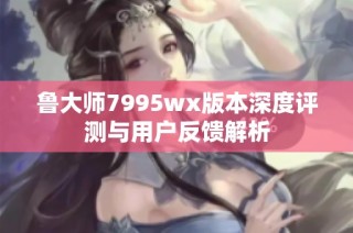 鲁大师7995wx版本深度评测与用户反馈解析