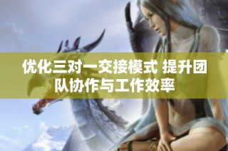 优化三对一交接模式 提升团队协作与工作效率