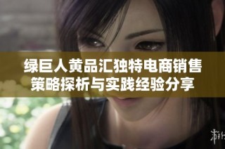 绿巨人黄品汇独特电商销售策略探析与实践经验分享