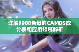 详解9988色母的CAMDS成分表和应用领域解析